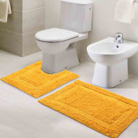 Anti-skid Solid Bathmat and Contour set yellow