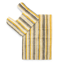 Anti skid Striped Bathmat and Contour set