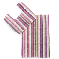 Anti skid Striped Bathmat and Contour set