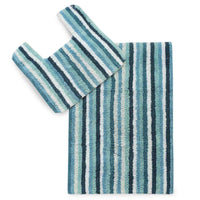 Anti skid Striped Bathmat and Contour set