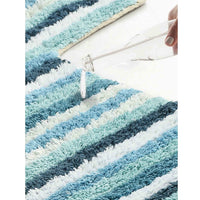 Anti skid Striped Bathmat and Contour set