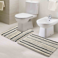 Anti skid Striped Bathmat and Contour set