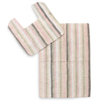 Anti skid Striped Bathmat and Contour set