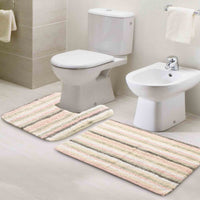 Anti skid Striped Bathmat and Contour set