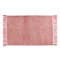 Red and White Plaid Rug