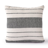 Black Striped Decorative Woven Cushion Cover