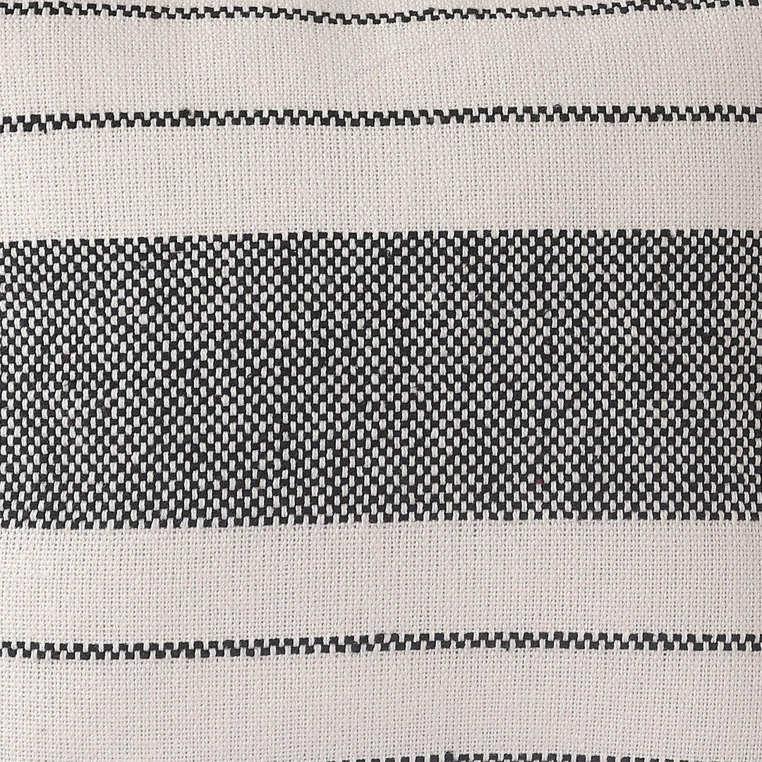 Black Striped Decorative Woven Cushion Cover