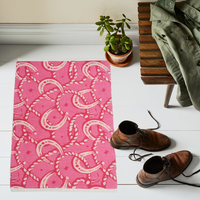 Pink Horseshoe Print Rug