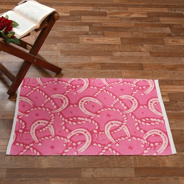 Pink Horseshoe Print Rug