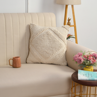 Ivory Diamond Tufted Cushion Cover