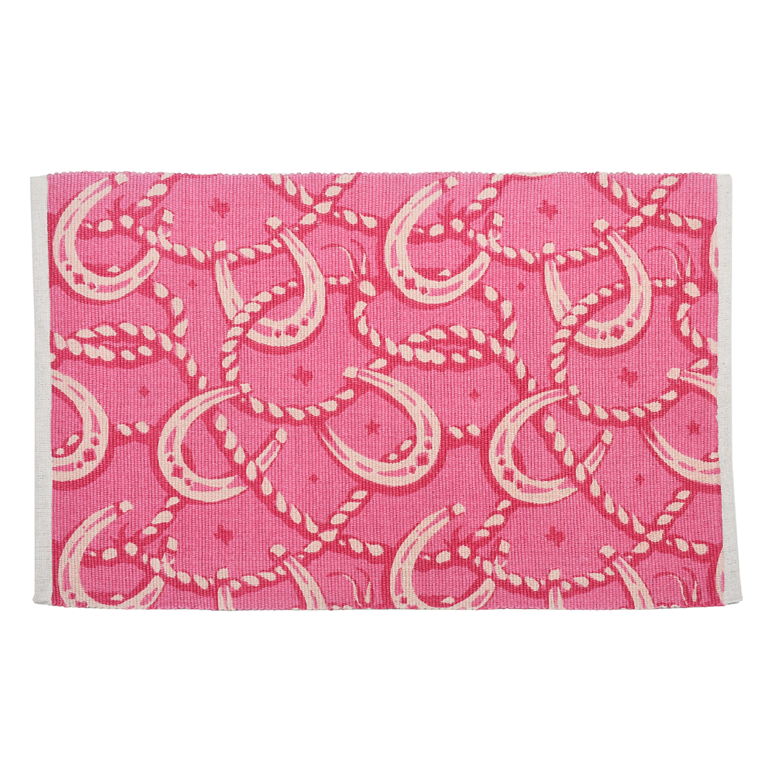 Pink Horseshoe Print Rug