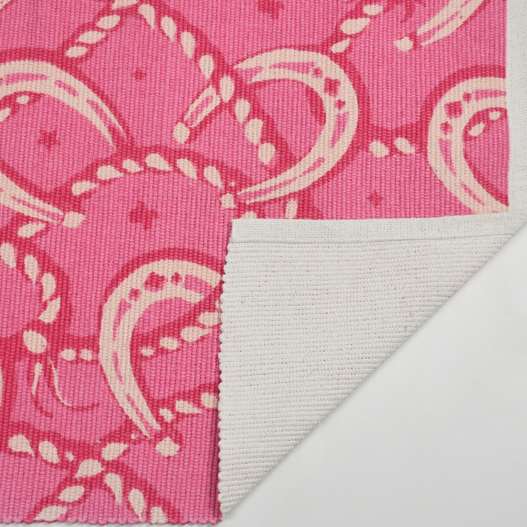 Pink Horseshoe Print Rug