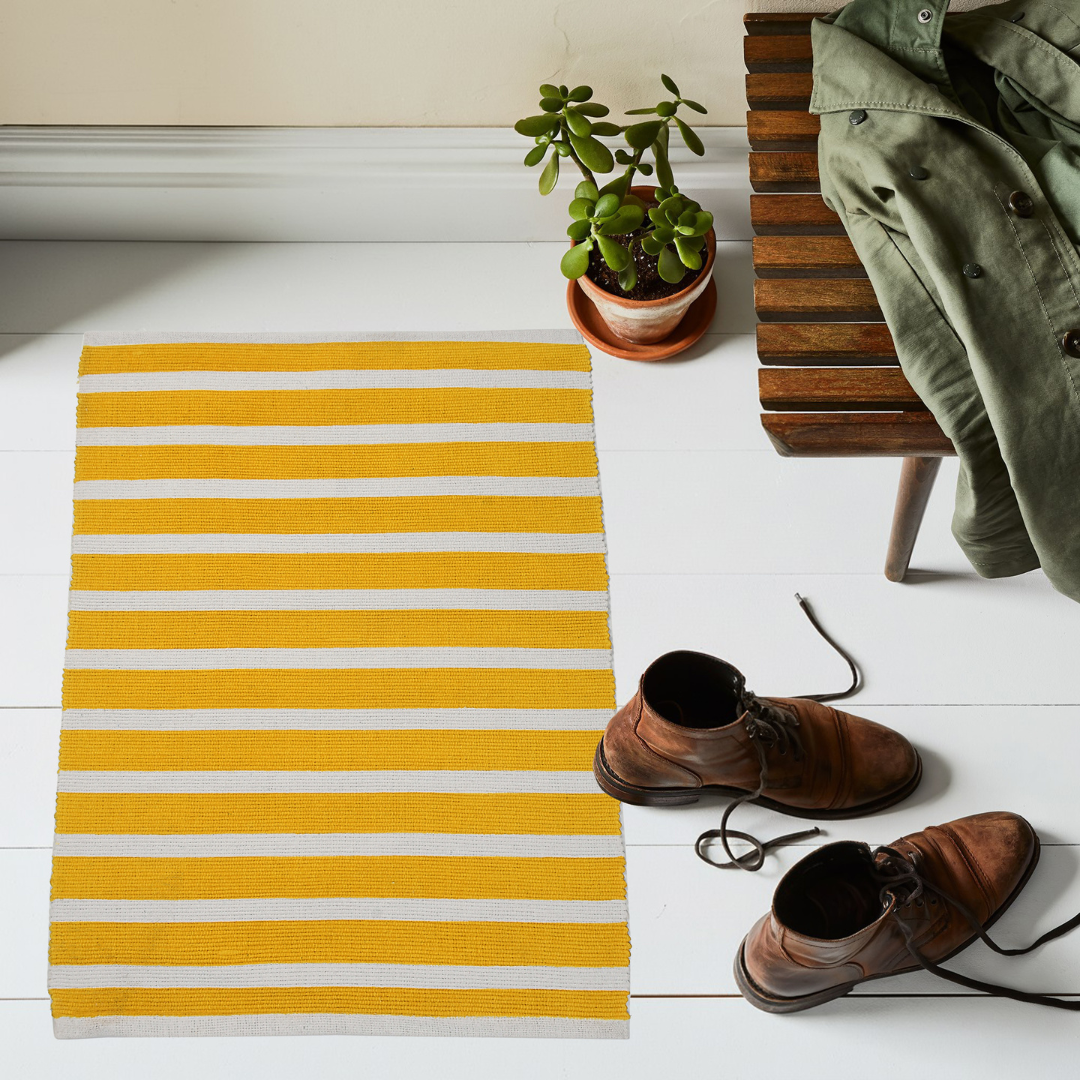 Mustard Striped Rug