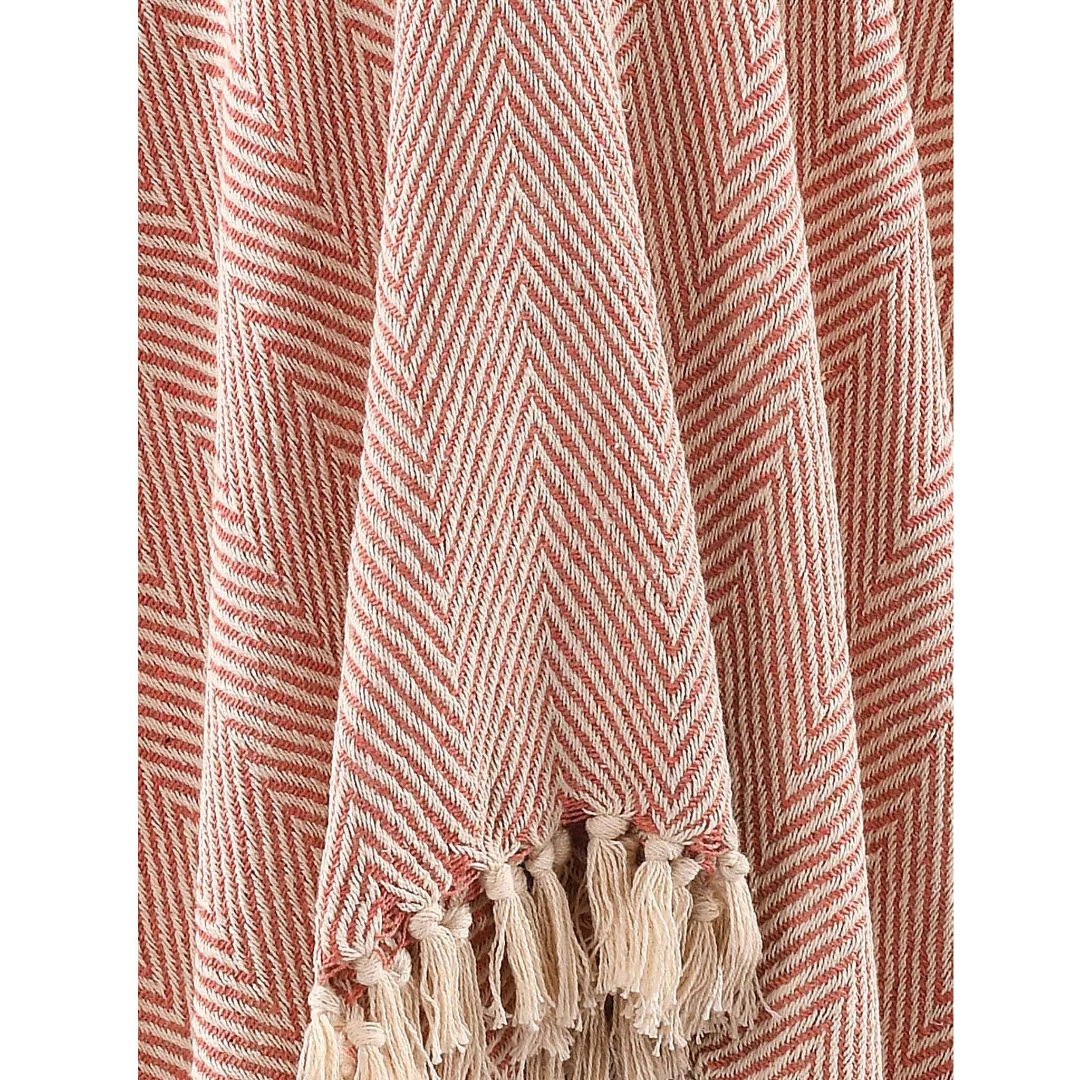 Spring-Hued Chevron Throw Blush Pink- sashaaworld