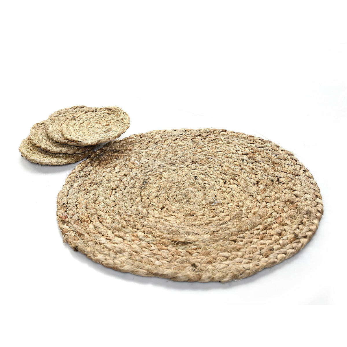 Set of 6 Jute Placemats & Coasters