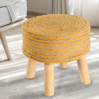 Circle of Life Jute Stool- Yellow