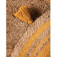 Round Jute Rug With Tassels- sashaaworld