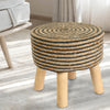 Circle of Life Jute Stool- Black