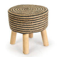 Circle of Life Jute Stool- Black