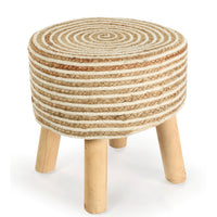 Circle of Life Jute Stool- White