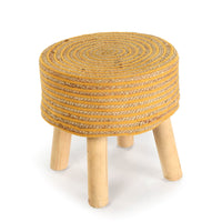 Circle of Life Jute Stool- Yellow