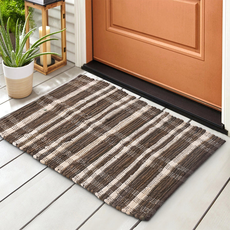 Brown & White Chindi Rug