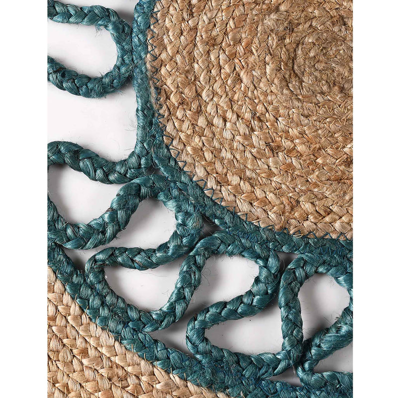 Multi-Patterned Jute Rug with Cutout Detail