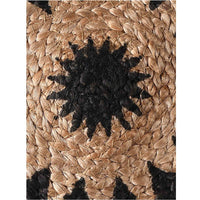 Black Symmetric Design Jute Rug