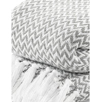 Chevron Sofa Throw with Tassels