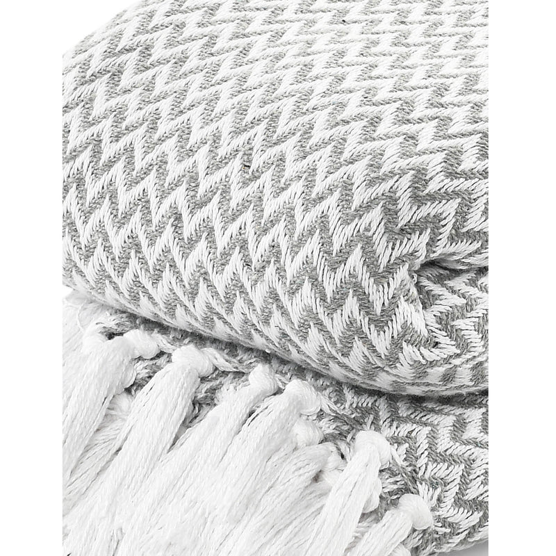 Chevron Sofa Throw with Tassels