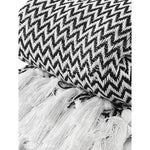 Chevron Sofa Throw with Tassels