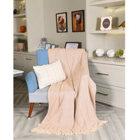 Beige-White XL Throw