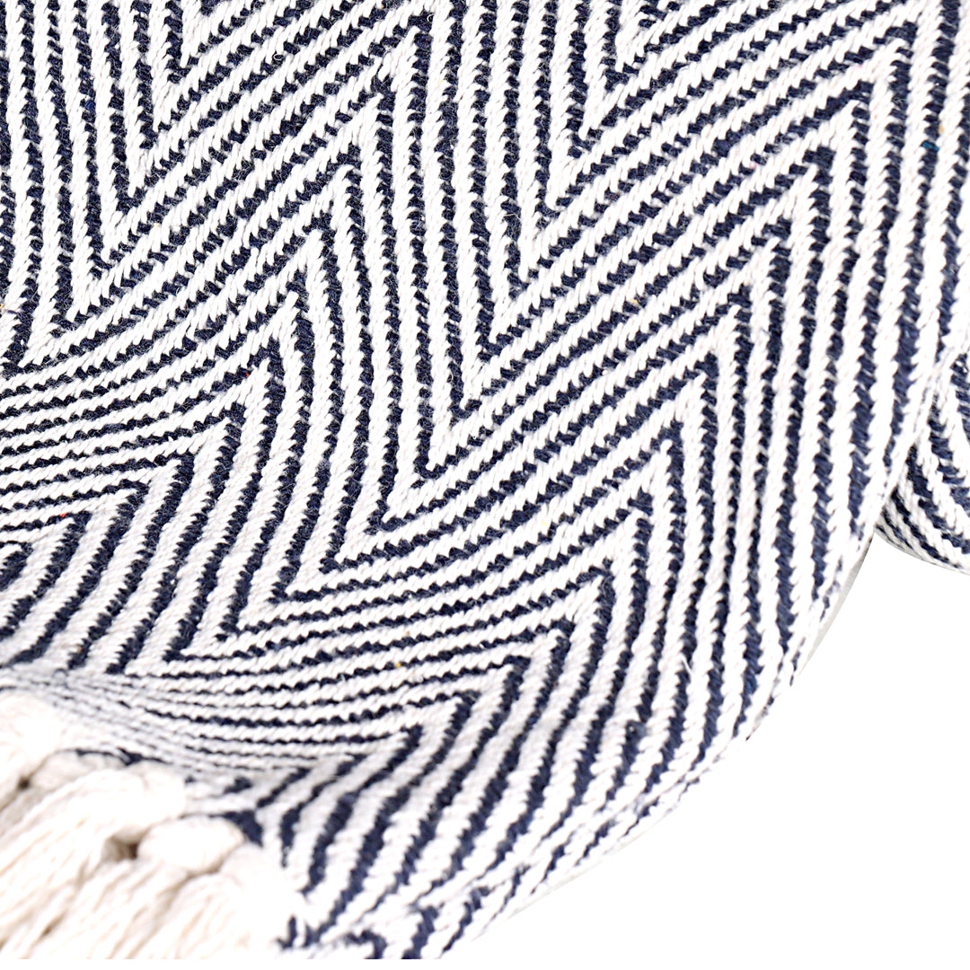 Navy Chevron-Style Pattern Throw - Sashaaworld