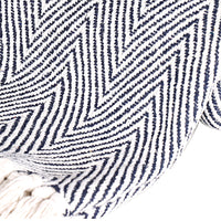 Navy Chevron-Style Pattern Throw - Sashaaworld