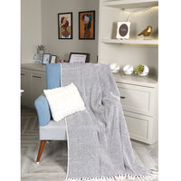 Navy Chevron-Style Pattern Throw - Sashaaworld