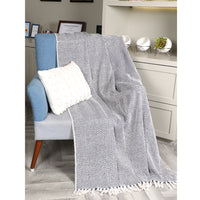 Navy Chevron-Style Pattern Throw - Sashaaworld