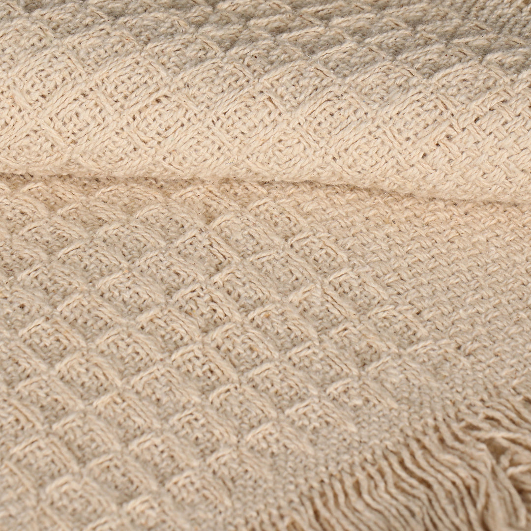 Neutral Cotton Throw- Sashaaworld