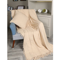 Neutral Cotton Throw- Sashaaworld