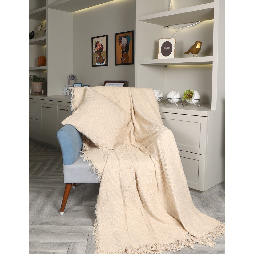 Neutral Cotton Throw