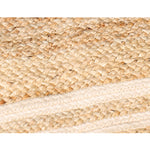 Rectangular Jute Rug with White Accents