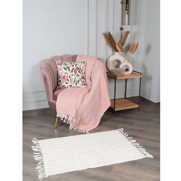 Cotton Tufted Rug in Ivory - Sashaa World