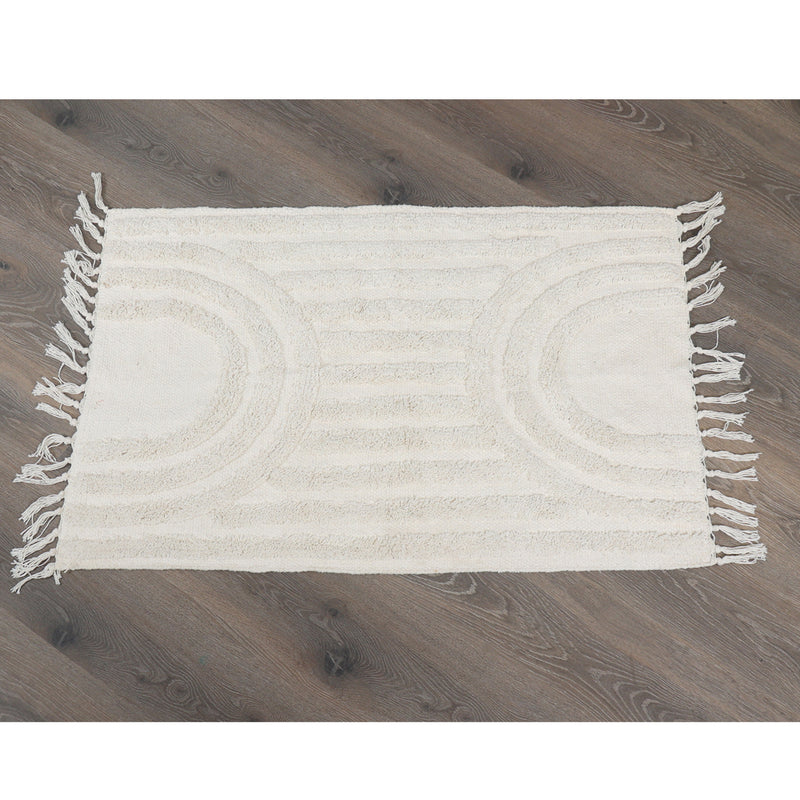 Cotton Tufted Rug in Ivory