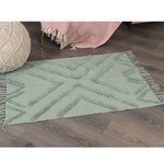 Cotton Tufted Rug in Green