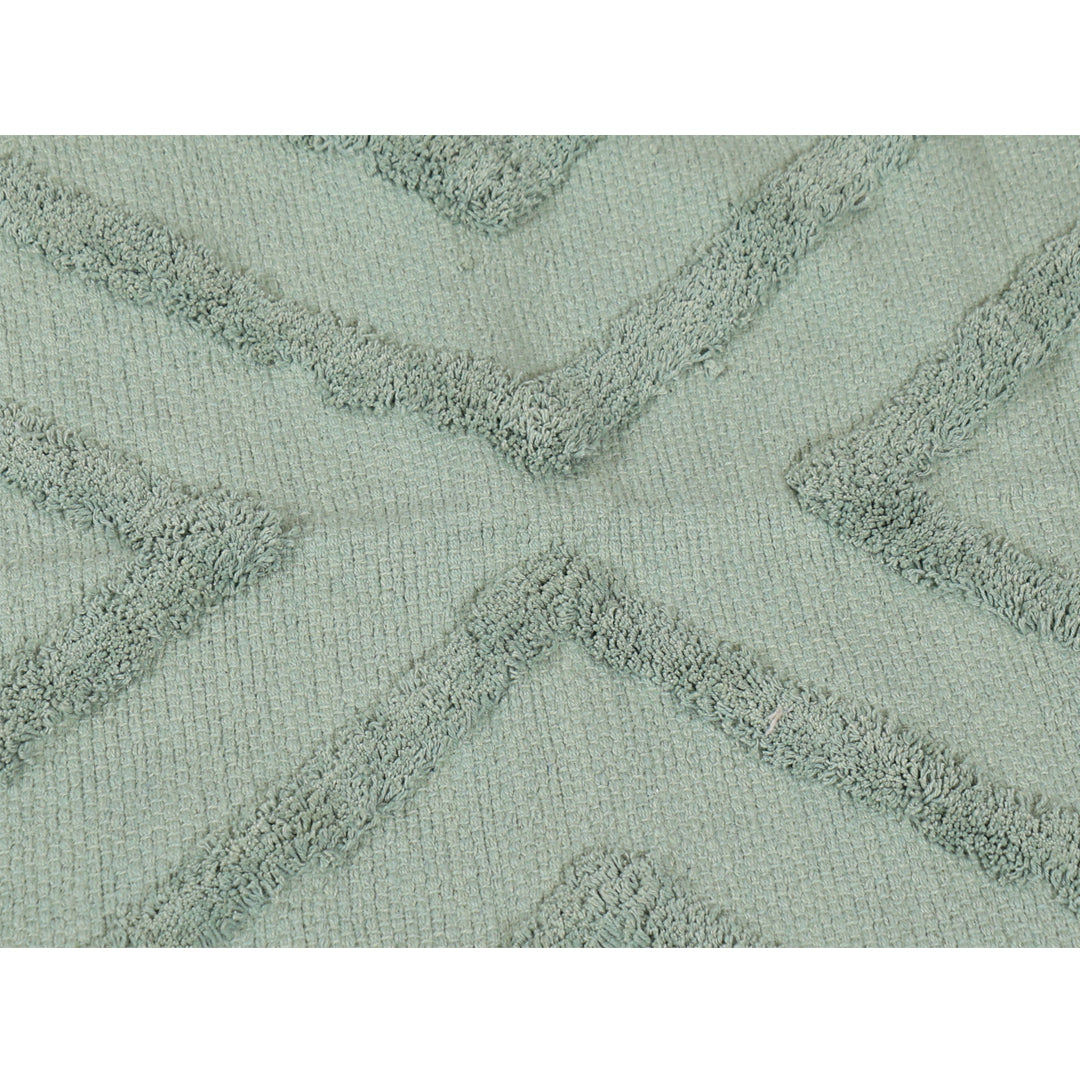 Cotton Tufted Rug in Green- Sashaa World