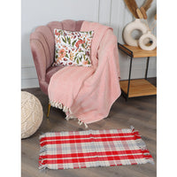 Red & White Check Rug