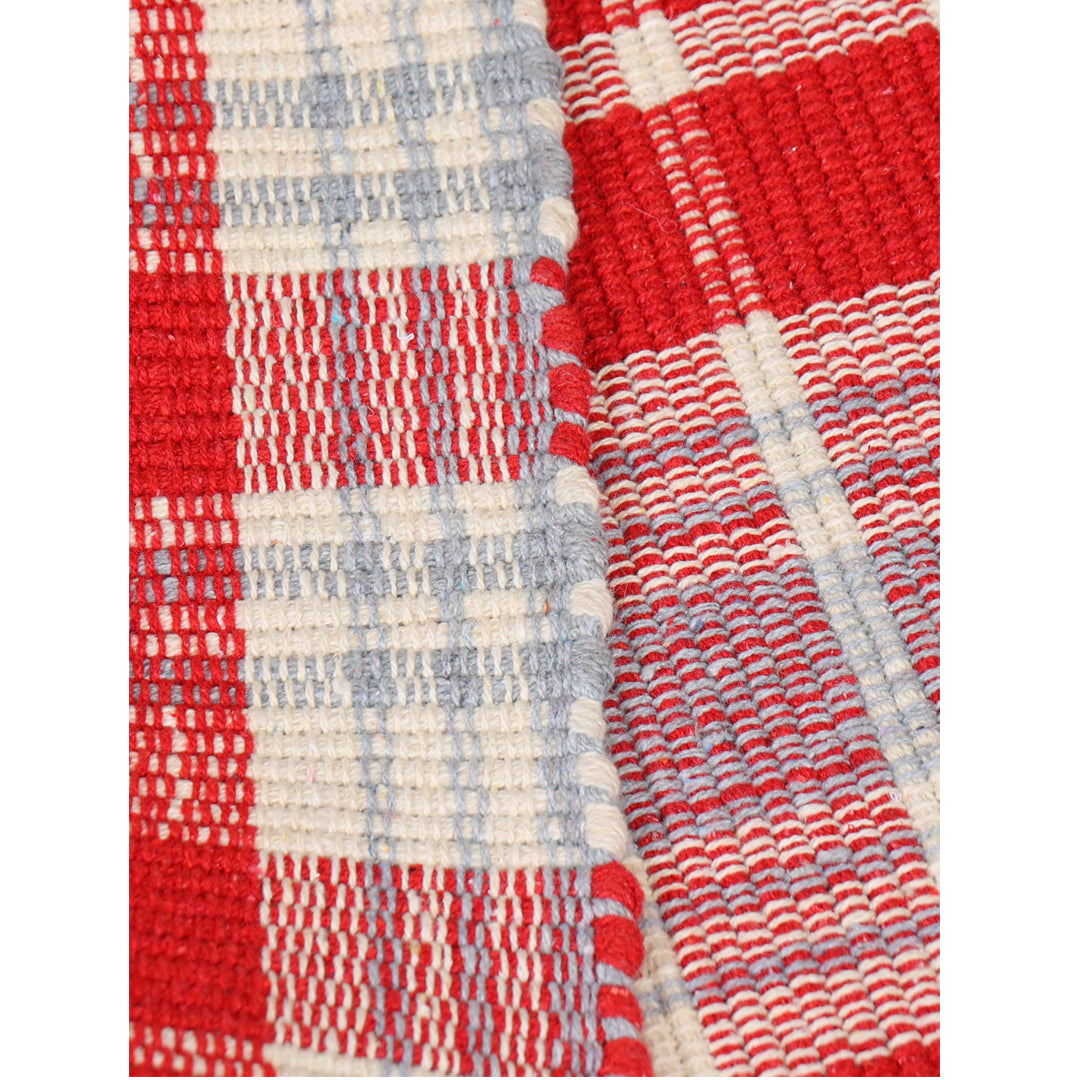 Red & White Check Rug