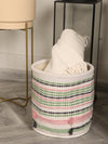 Multi-coloured Striped Storage Basket