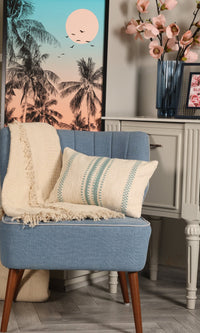 Blue-Striped Lumbar Cushion