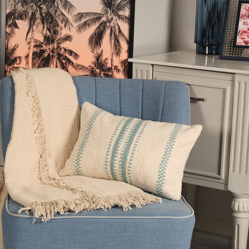 Blue-Striped Lumbar Cushion