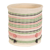 Multi-coloured Striped Storage Basket